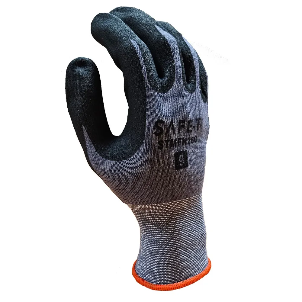 15 Gauge Microfoam Nitrile Palm Coated Gloves - Case of 120 Pairs — Grey/Black